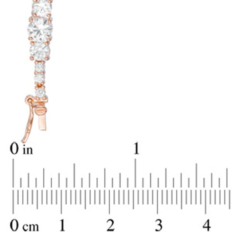 Main Image 2 of Lab-Created White Sapphire Bracelet in Sterling Silver with 18K Rose Gold Plate - 7.25"