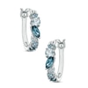 Thumbnail Image 1 of Blue Topaz Hoop Earrings in Sterling Silver