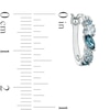 Thumbnail Image 2 of Blue Topaz Hoop Earrings in Sterling Silver
