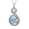 Thumbnail Image 1 of Multi-Shaped Blue and White Topaz Swirl Pendant Sterling Silver
