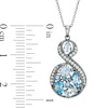 Thumbnail Image 2 of Multi-Shaped Blue and White Topaz Swirl Pendant Sterling Silver