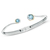 Thumbnail Image 0 of 5.0mm Swiss Blue Topaz Cuff Bracelet in Sterling Silver with 18K Gold - 7.25"