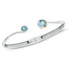 Thumbnail Image 1 of 5.0mm Swiss Blue Topaz Cuff Bracelet in Sterling Silver with 18K Gold - 7.25"