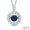 Thumbnail Image 1 of 6.0mm Lab-Created Blue and White Sapphire Pendant in Sterling Silver