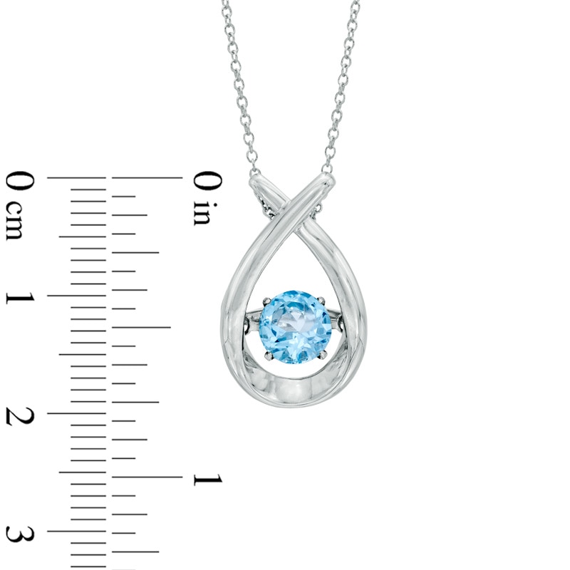 Main Image 2 of 6.0mm Swiss Blue Topaz Pendant in Sterling Silver