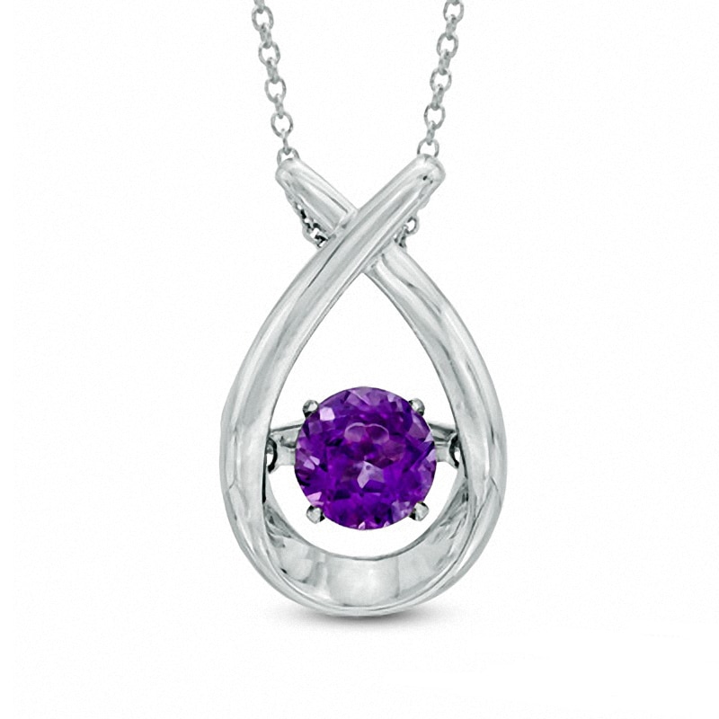 Main Image 1 of 6.0mm Amethyst Pendant in Sterling Silver
