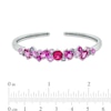Thumbnail Image 2 of Lab-Created Ruby and Multi-Color Sapphire Cuff Bracelet in Sterling Silver