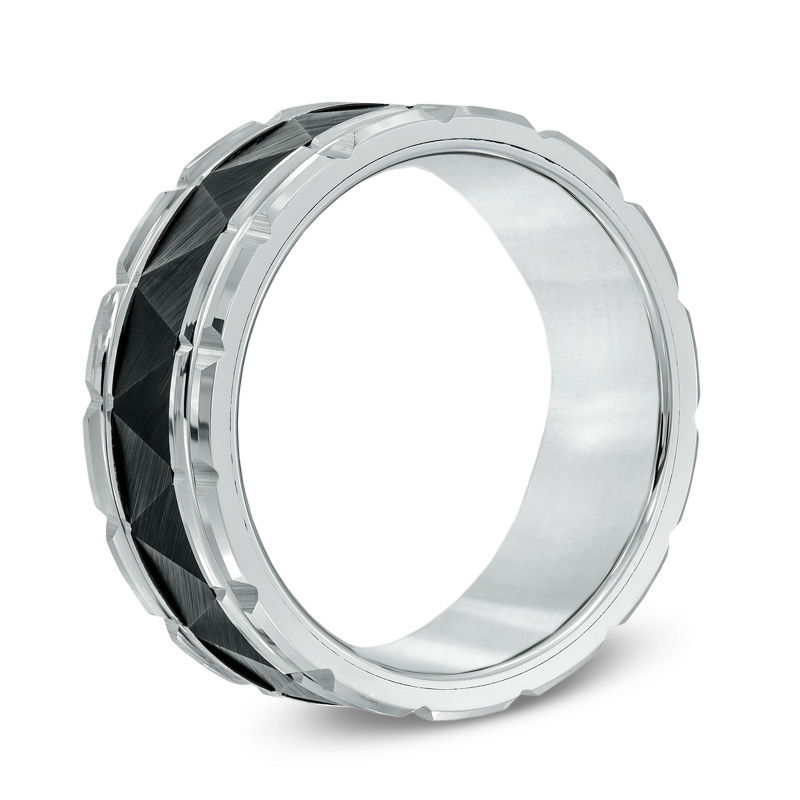 Main Image 2 of Men's Triton 9.0mm Comfort Fit Two-Tone Tungsten Wedding Band - Size 10