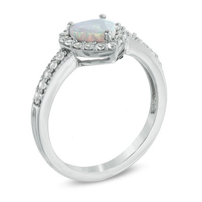 Gemmart Female Orange Opal Heart Ring cz engagement ring