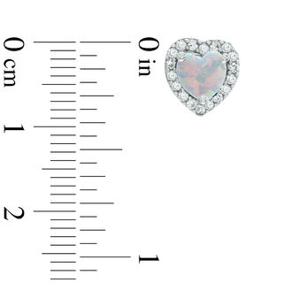 7.0mm Heart-Shaped Lab-Created Opal and White Sapphire Pendant