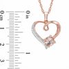 Thumbnail Image 2 of 6.0mm Morganite and Diamond Accent Heart Pendant in Sterling Silver with 14K Rose Gold Plate