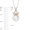 Thumbnail Image 2 of 9.5mm Freshwater Cultured Pearl and Lab-Created White Sapphire Pendant in Sterling Silver with 18K Rose Gold Plate