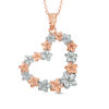 Thumbnail Image 1 of Floral Heart Pendant in 14K Two-Tone Gold