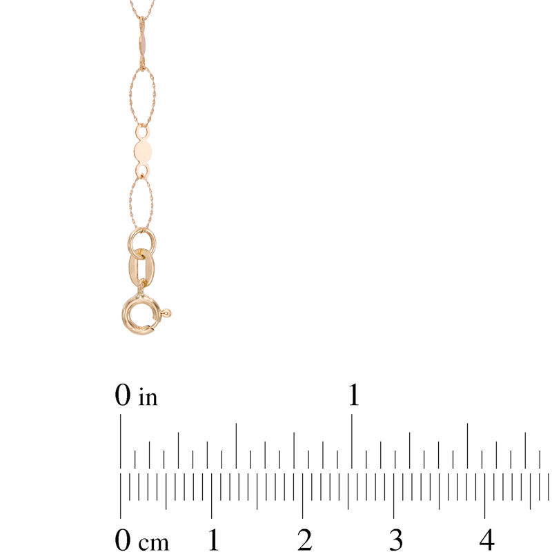 Main Image 2 of Oval Textured Link Necklace in 14K Rose Gold