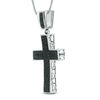 Thumbnail Image 1 of Men's 1/4 CT. T.W. Black Diamond Cross Pendant in Sterling Silver - 22"