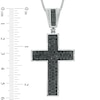 Thumbnail Image 2 of Men's 1/4 CT. T.W. Black Diamond Cross Pendant in Sterling Silver - 22"