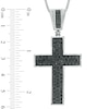 Thumbnail Image 3 of Men's 1/4 CT. T.W. Black Diamond Cross Pendant in Sterling Silver - 22"