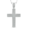 Thumbnail Image 1 of Men's 1-1/2 CT. T.W. Diamond Raised Cross Pendant in Sterling Silver - 22"