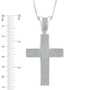 Thumbnail Image 2 of Men's 1-1/2 CT. T.W. Diamond Raised Cross Pendant in Sterling Silver - 22"