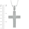 Thumbnail Image 1 of Men's 1-1/2 CT. T.W. Diamond Raised Cross Pendant in Sterling Silver - 22"