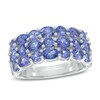 Thumbnail Image 1 of Oval and Round Tanzanite Three Row Ring in Sterling Silver