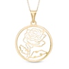 Thumbnail Image 1 of Rose Circle Pendant in 14K Gold