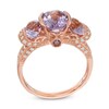 Thumbnail Image 2 of Rose de France Amethyst and Lab-Created White Sapphire Ring in Sterling Silver with 14K Rose Gold Plate