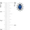 Thumbnail Image 2 of Oval Blue Sapphire and 1/5 CT. T.W. Diamond Frame Stud Earrings in 10K White Gold