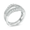 Thumbnail Image 2 of 1 CT. T.W. Diamond Double Row Chevron Solitaire Enhancer in 14K White Gold