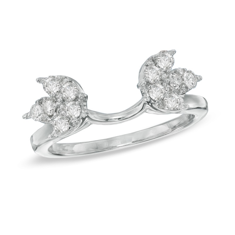 1/2 CT. T.W. Diamond Leaf Solitaire Enhancer in 14K White Gold