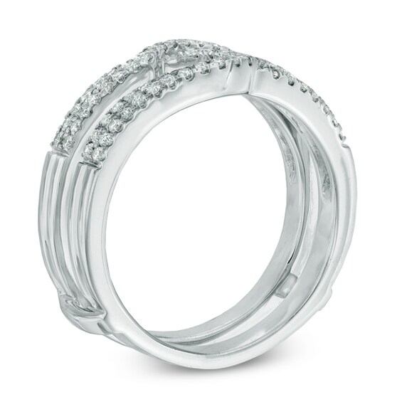 3/8 CT. T.w. Diamond Double Row Solitaire Enhancer in 14K White Gold