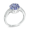 Thumbnail Image 2 of Tanzanite and White Topaz Flower Ring in Sterling Silver