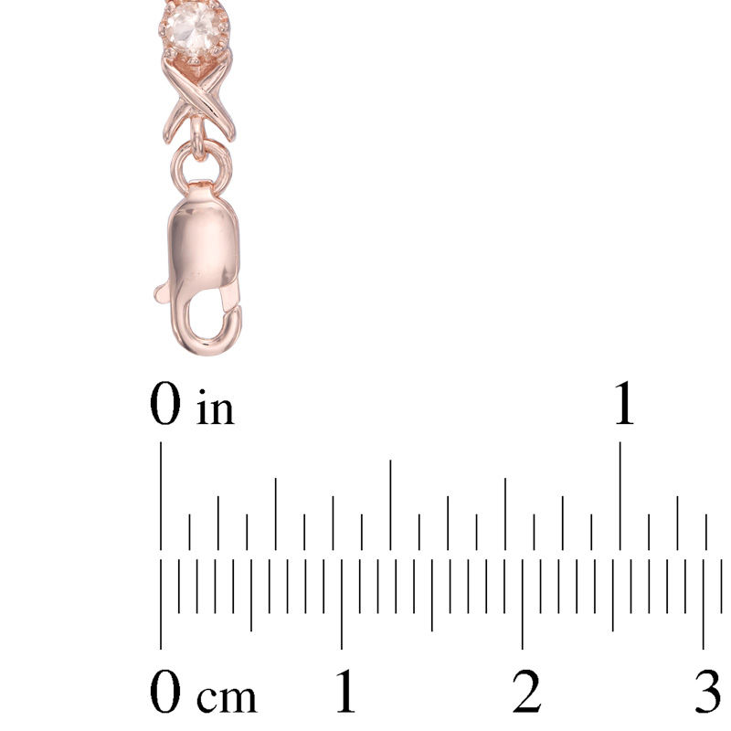 Main Image 2 of Morganite "XO" Bracelet in Sterling Silver with 18K Rose Gold Plate - 7.25"