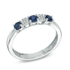 Thumbnail Image 1 of Blue Sapphire and Diamond Accent Three Stone Ring in 10K White Gold