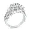 Thumbnail Image 2 of 1 CT. T.W. Diamond Cluster Three Stone Style Ring in 10K White Gold
