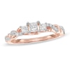 Thumbnail Image 1 of 1/2 CT. T.W. Princess-Cut Diamond Past Present Future® Twist Engagement Ring in 14K Rose Gold