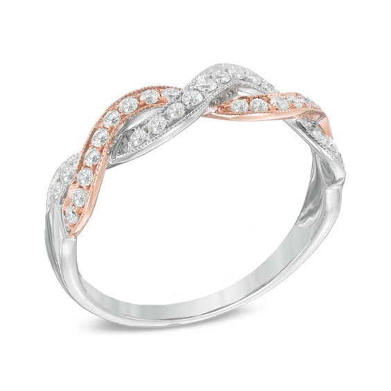 1/3 CT. T.w. Diamond Loose Braid Anniversary Band in 14K Two-Tone Gold