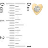 Thumbnail Image 2 of Crystal Ball Heart Stud Earrings in 14K Gold