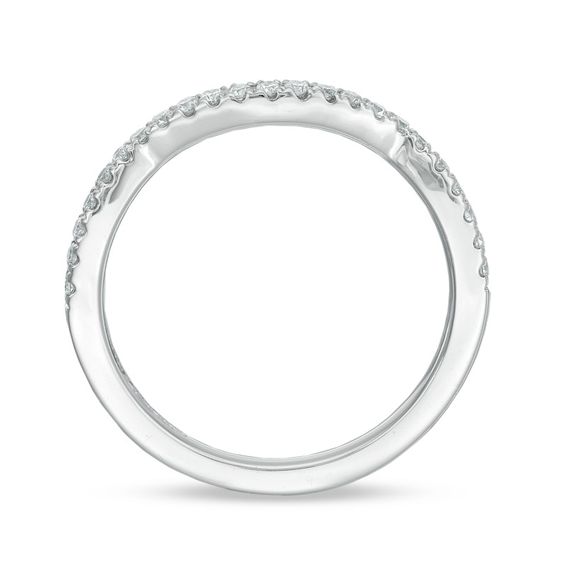 Main Image 3 of Vera Wang Love Collection 1/5 CT. T.W. Diamond Contour Wedding Band in 14K White Gold