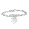 Thumbnail Image 0 of Heart Charm Toggle Bracelet in Sterling Silver - 7.25"