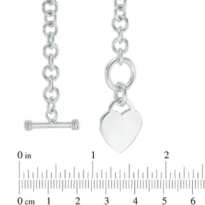 Heart Charm Toggle Bracelet in Sterling 