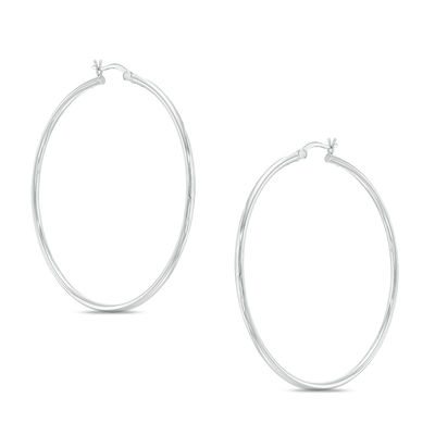 40 Sterling Silver Half Round Design High Polished Hoop Earrings 