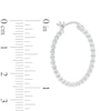 Thumbnail Image 1 of 25.4mm Shimmer Beaded Hoop Earrings in Sterling Silver