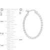 Thumbnail Image 2 of 25.4mm Shimmer Beaded Hoop Earrings in Sterling Silver