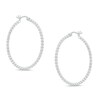 Thumbnail Image 1 of 35.25 Shimmer Beaded Hoop Earrings in Sterling Silver