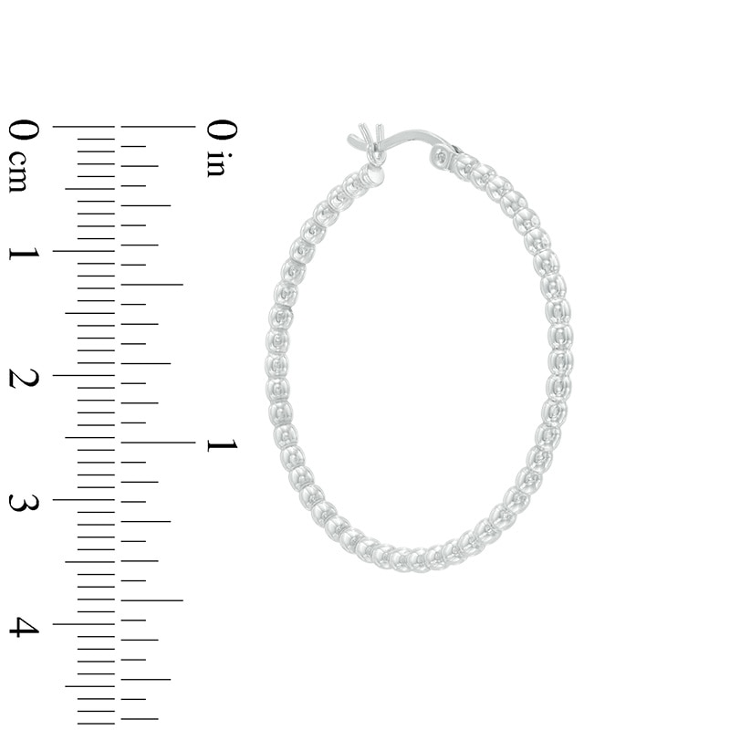 Main Image 2 of 35.25 Shimmer Beaded Hoop Earrings in Sterling Silver