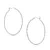Thumbnail Image 1 of 39.4mm Shimmer Beaded Hoop Earrings in Sterling Silver