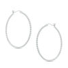 Thumbnail Image 0 of 39.4mm Shimmer Beaded Hoop Earrings in Sterling Silver