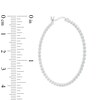 Thumbnail Image 2 of 39.4mm Shimmer Beaded Hoop Earrings in Sterling Silver