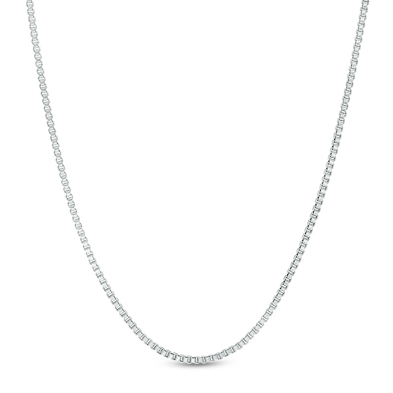 Main Image 1 of Ladies' 1.1mm Box Chain Necklace in Sterling Silver - 20"